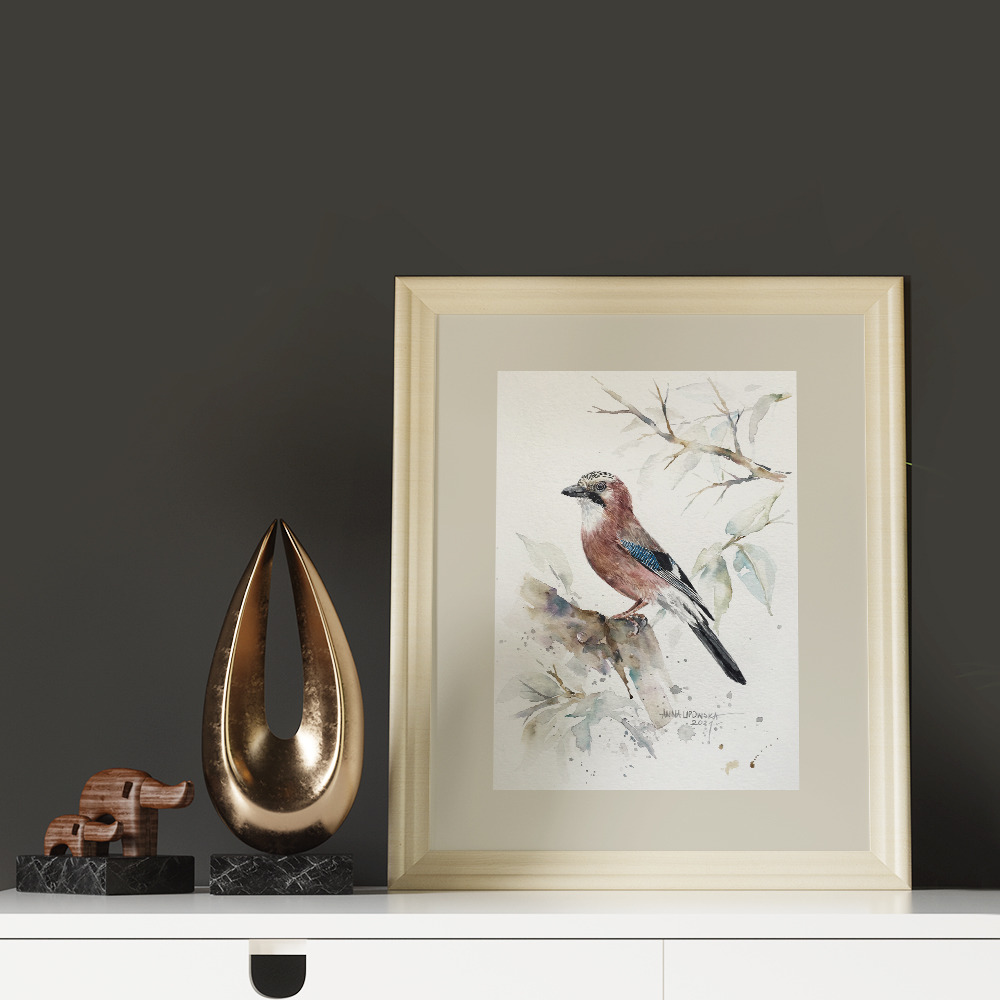 Sójka - oryginał, akwarela 0610